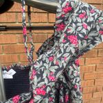 Lovers + Friends Pearl Puff Sleeve Crop Top Off Shoulder Blue Multi Floral Small Photo 8