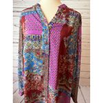 Joan Rivers Blouse Plus size 16 Paisley long sleeve button front shirt QVC Tunic Photo 3