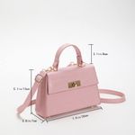 SheIn Mini Pink Croc Embossed Top Handle Bag Purse Photo 1