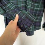 Weatherproof blue green checkered button down shirt women's L comfort stretch Photo 4