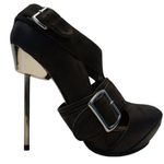 United Nude Heels Ankle Boots Leather Pin Belt Closed Toe Buckle Strap Black 7.5 Photo 0