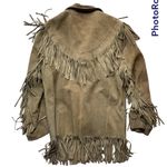 Vintage Pioneer Wear Western Suede Fringe Jacket Brown Size 38 Photo 1