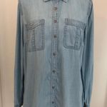 Talbots Denim Vintage Style Long Sleeve Double Breasted Shirt Photo 0