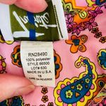 Vintage 70s Tribute Mod Floral Paisley Shirt Dress Long XL Pink Photo 8