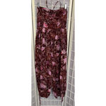 Free People Iris Halter Burgundy Pink Fairy Floral Boho Chic Breezy Legs Jumpsuit Photo 1