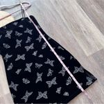 Vintage Y2K velvet butterfly‎ embroidered spaghetti strap mini dress Black Photo 1