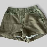 Ulla Johnson  olive green designer mixed media shorts retro chic button accent Photo 0