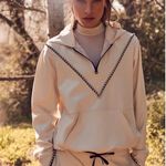 Koral  Activewear bead embellished quarter zip ivory scuba sweater size XS Photo 11