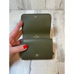 Kate Spade NWT Kayla Pebbled Leather Small Wallet Olive Green Photo 8