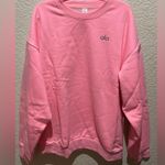 Alo Yoga  NWT Accolade Crew Neck Pullover Neon Bubblegum Size M SOLD OUT COLOR Photo 7