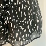 Merona  Halter Black White Ruffle Blouse Small Photo 2