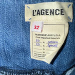 L'Agence Blue High-Waisted Jean Shorts with Tie Belt Photo 6