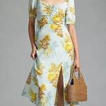 FAVORITE DAUGHTER The Vineyard Floral Print Maxi Dress in Sky Blue Size US 0 Photo 0
