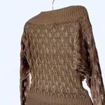 Guess Jeans Elegant Tan Shimmering Knit Sweater M Brown Size M Photo 4