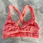 Aerie Coral Lace Cross-Back Bralette Photo 2