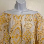 California Moon Rise Tie Front Crochet Blouse White Size M Photo 3