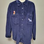 Disney  Pooh navy whale corduroy shacket size xl Photo 0