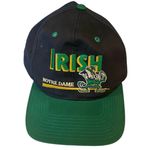 Vintage Notre Dame Hat Fighting Irish Black Green Photo 0