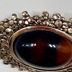 Vintage COVENTRY CANADA Tortoise Shell Glass Cabochon Victorian Brooch Pin Brown Photo 2