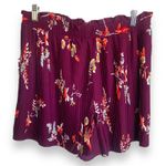 Ann Taylor Ann Taylor Factory Womens Shorts Sz 6 Maroon Floral Burgundy Pleated Dress Photo 2