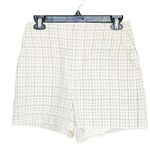 Joie Womens Shorts Sz 4 High Waist Dressy Plaid Ivory Career Work Wear Corporate Photo 0