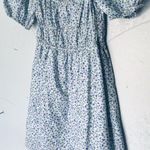 Elodie Blue and White Puff Sleeve Sundress Photo 1