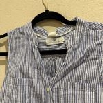 H&M Blue White Stripe Sleeveless Button Up Shirt Blouse Top L.O.C.C. Size 4 Photo 7