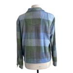 Christopher & Banks  Plaid Shacket Womens Sz Large Blue Green Campcore Chenille Photo 4