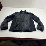 XCVI  Puffa Jacket Women's Black Velvet Jacket Pockets‎ Size Medium Full Zip Photo 1