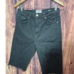 Frame  Women's Black Le Vintage Bermuda Raw Edge Denim Shorts Size 28 Photo 0