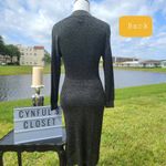 Halston Heritage black/silver metallic dress XS Photo 4