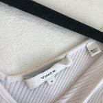 Vince  White Ribbed sleeveless bodysuit v neck Top size medium Photo 2