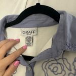 Vintage Embroidered Western Long Sleeve Polo Top White Size PS Photo 5