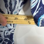 LOGO By Lori Goldstein LOGO Lori Goldstein Top L Blue White Botanical Print Resort Artsy Boho Pockets Photo 7