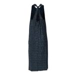 Anthropologie Maeve By‎  Navy Blue Crinkle Velvet Sleeveless Maxi Dress Size M Photo 2