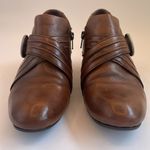 Born Nova Brown Burnished Leather Booties Straps Buckle Heel Western Women’s 7M Size 7 Photo 2