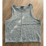 Aritzia Women's XL Gray High Neck Cropped Tank Top Sleeveless Casual Summer Photo 0