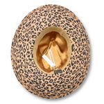 NWT Olive & Pique Leopard Print Wool Wide Brim Fedora Hat Tan Black Boho Fall Brown Photo 10
