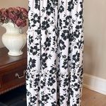 Maxi Skirt Cream Black Floral High Waist Flowy Photo 2