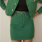 Reformation  Jeans Cowboy High Rise Mini Skirt 23 layered boho festival staple Photo 0