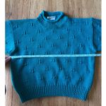 Vintage DEB Chunky Cropped Teal Blue Sweater Size Small Photo 3