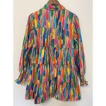 Peach Love California Dress Watercolor Works Tiered Long Gathered Sleeve Rainbow Photo 5