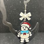 Stay Puft Marshmallow Man Christmas Earrings with White Bows Photo 3