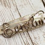 Vintage Mother of Pearl “Emelia” Name Plate Brooch White Photo 4