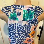 Oliphant L Silk cotton Blend ruffle v neck maxi dress floral multicolor ALTERED Blue Size L Photo 11