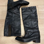 Ted Baker  London Black Brown Leather Knee High Riding Boots Size 7 Photo 0