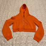 SheIn Women’s Orange Zip-Up Crop Hoodie Size Medium Photo 2