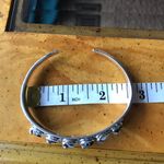 Artistic White Buffalo Sterling Silver Snake Cuff Bracelet Black Photo 3