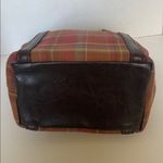 Longaberger Homestead Brown Multi Colored Gingham Plaid Fall Small Tote Purse Photo 5