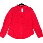 Ann Taylor  Crimson Red Women’s Blouse Button Up Top Long Sleeve Sz 6 MSRP $98 Photo 1